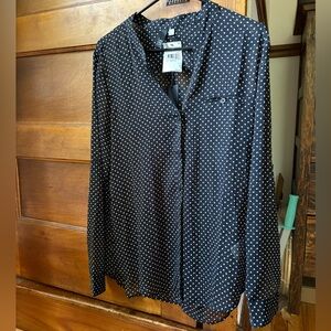 Kut Black and White Polka Dot Shirt